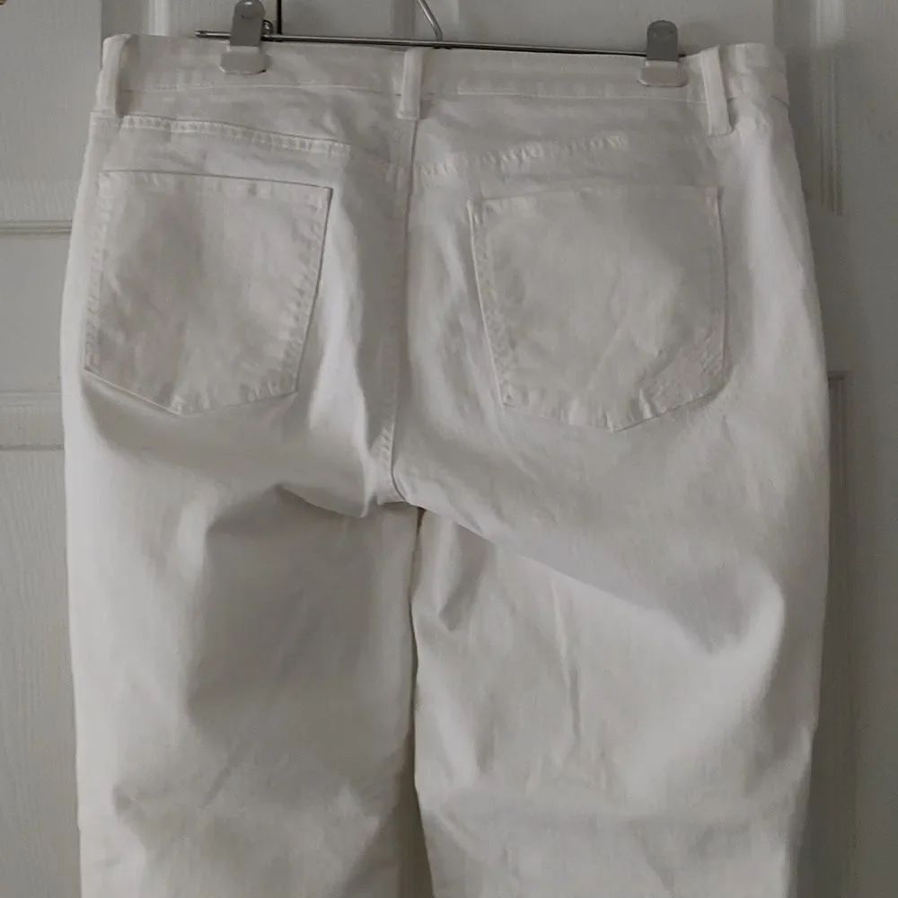 Talbots flawless slim ankle white raw hem jeans Sz 14 NWOT - Picture 6 of 8